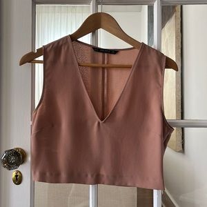 Zara cropped v neck top